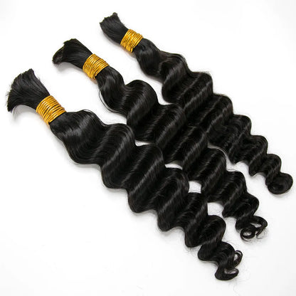 Natural Color Loose Deep Wave Bulk Human Braiding Hair