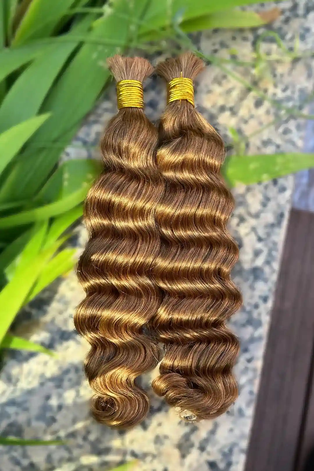 Double Drawn #30 Medium Auburn Brown Bulk Hair Loose Wave BU66