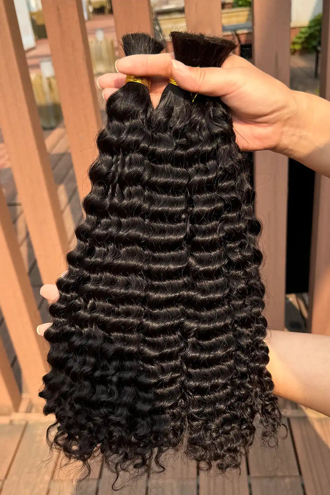 Double Drawn Burmese Curly Bulk Human Hair For Braiding BU49
