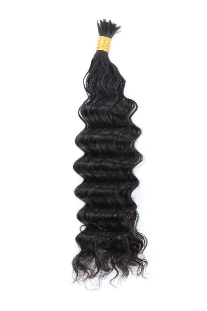 Pre-Divided Deep Wave Bulk Human Hair For Braiding Easy Split BU81