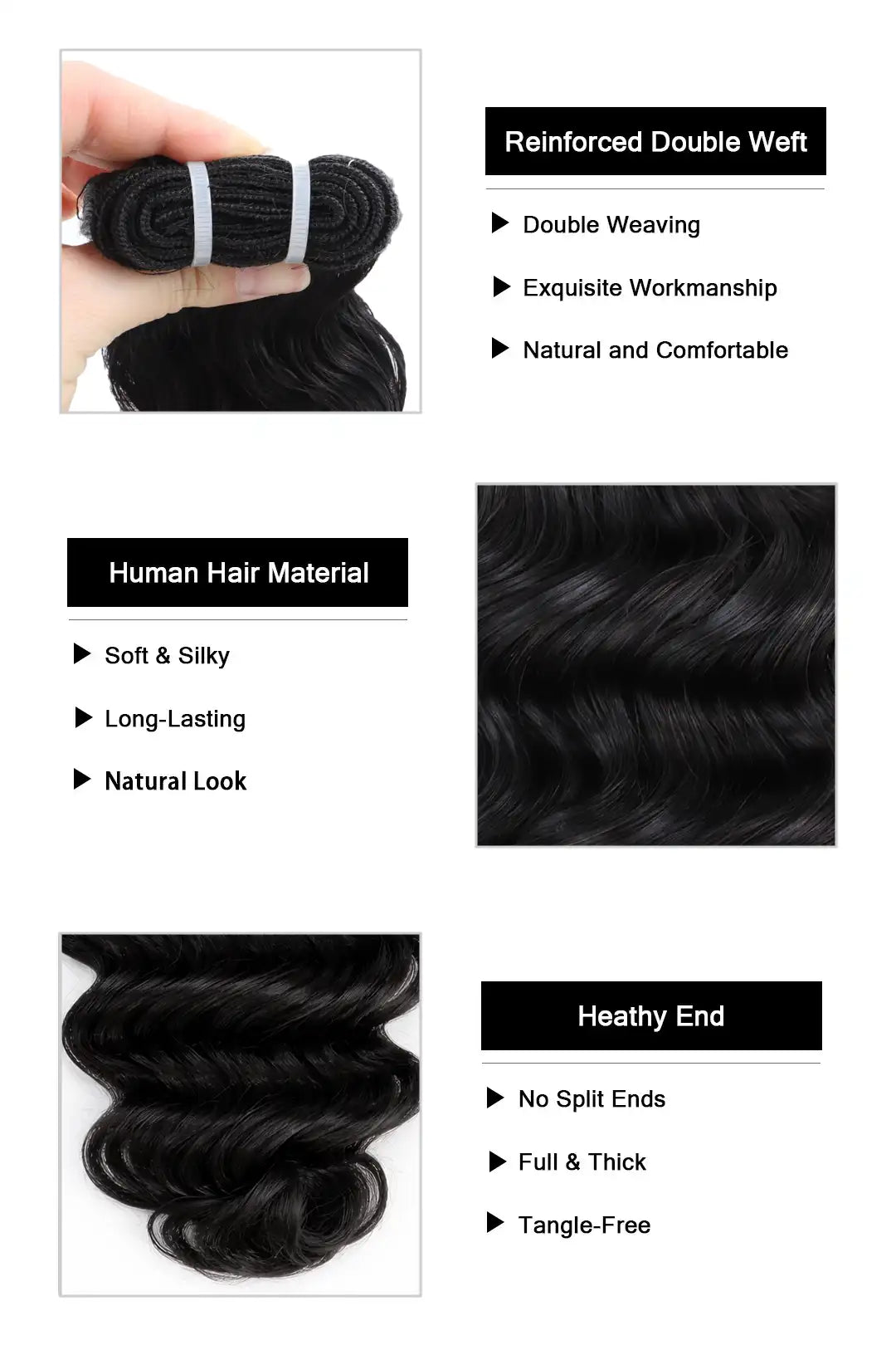 Cambodia Virgin Hair Bundles Sew in Extensions Loose Wave