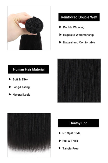 Yaki Brazilian Hair Bundles Sew in Extensions