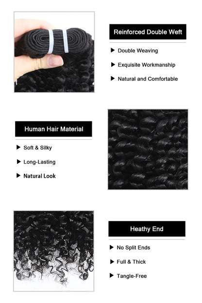 Cambodia Virgin Hair Bundles Sew in Extensions Kinky Curly