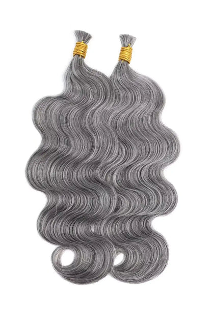 Salt and Pepper Bulk Hair Body Wave for Braiding 70% Gray BU75