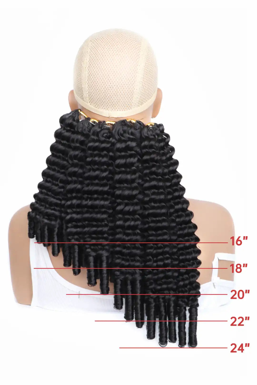 Double Drawn Burmese Curly with Spiral Ends Feather Crochet Hair FE33