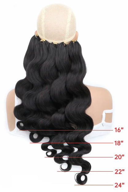 Feather Crochet Hair Extension Body Wave Human Hair FE22
