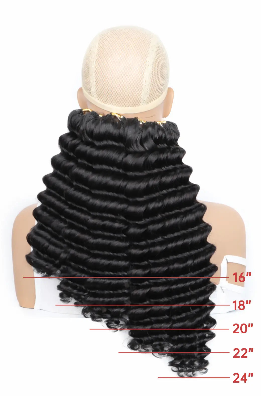 Double Drawn Feather Crochet Hair Extension Deep Wave Human Hair FE21