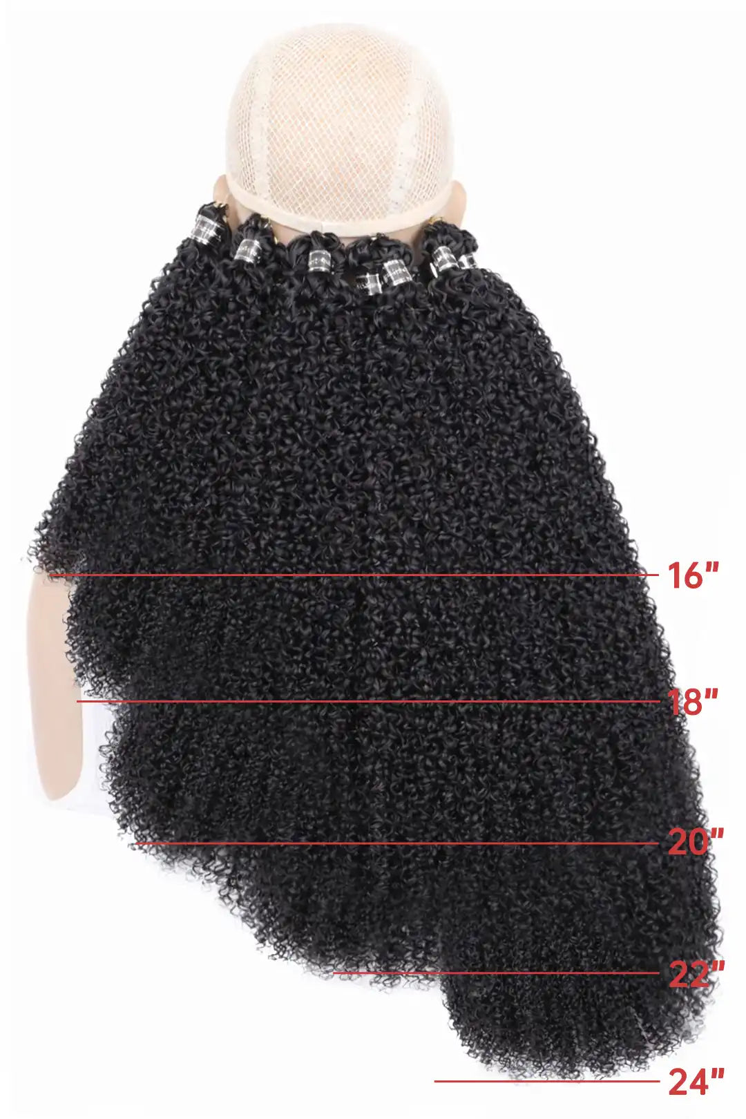 Double Drawn Feather Crochet Hair Tight Curly Human Hair FE24