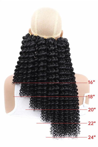 Double Drawn Feather Crochet Hair Water Wave Human Hair FE23