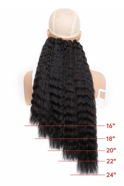 Double Drawn Feather Crochet Hair Wet and Wavy Human Hair FE26