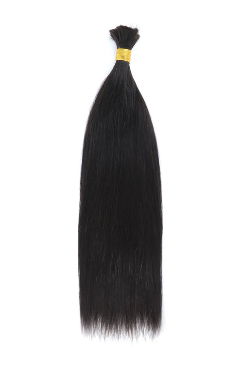 Straight Bulk Hair For Braiding Natural Black BU09