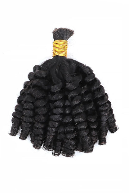 Twist Curly Bulk Human Hair for Braiding  Natural Black BU26