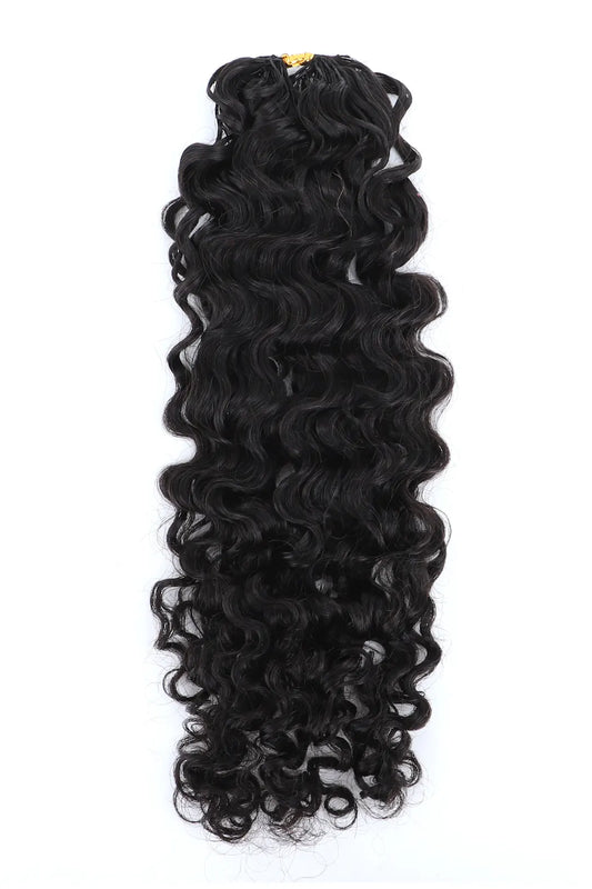 Double Drawn Water Deep Wave Feather Crochet Human Hair FE32