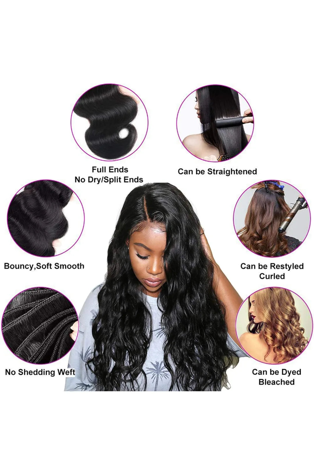 Cambodia Raw Hair Bundle Natural Wave Natural Color 12A