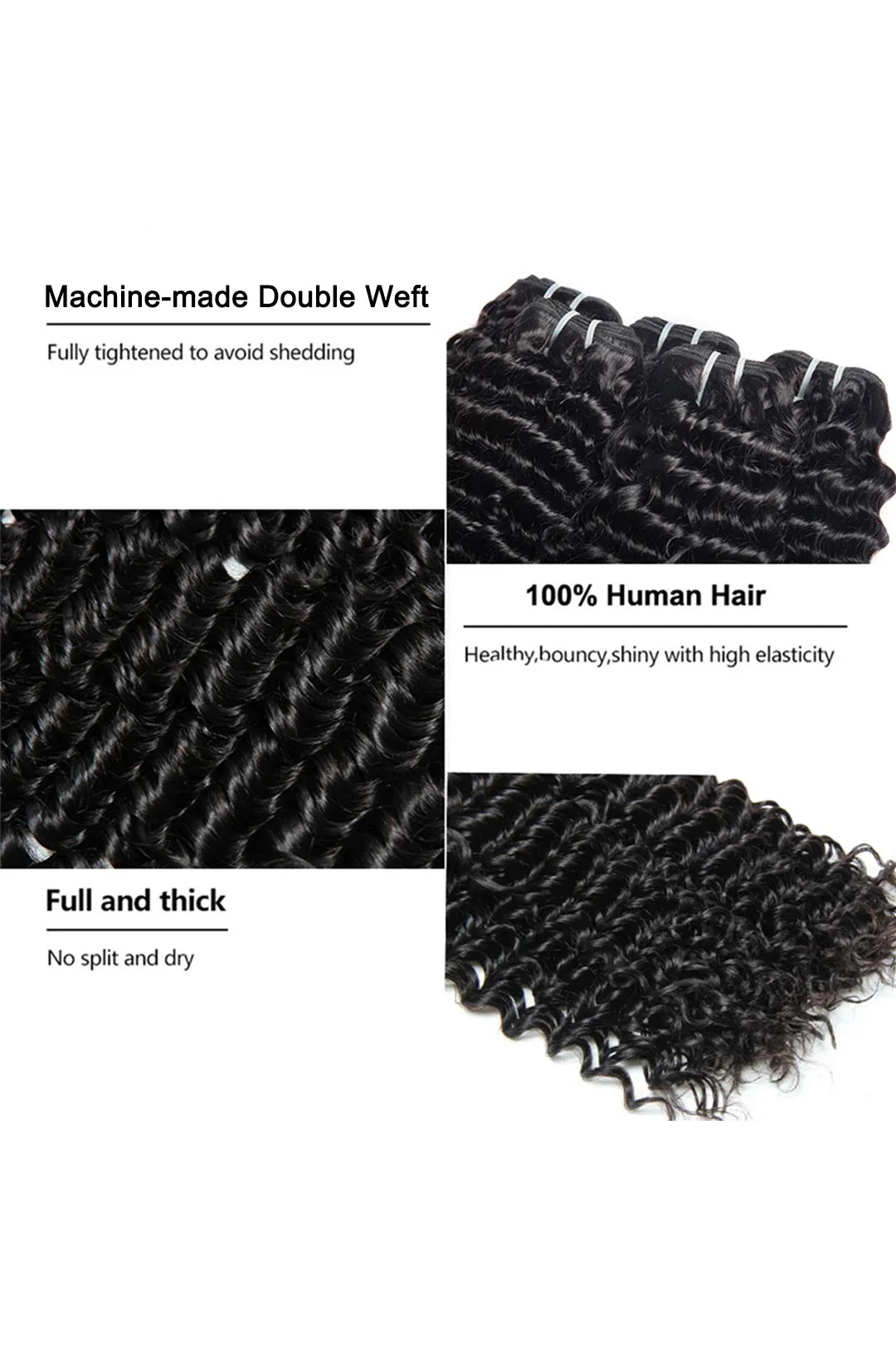 Cambodia Virgin Hair Bundles Sew in Extensions Deep Wave