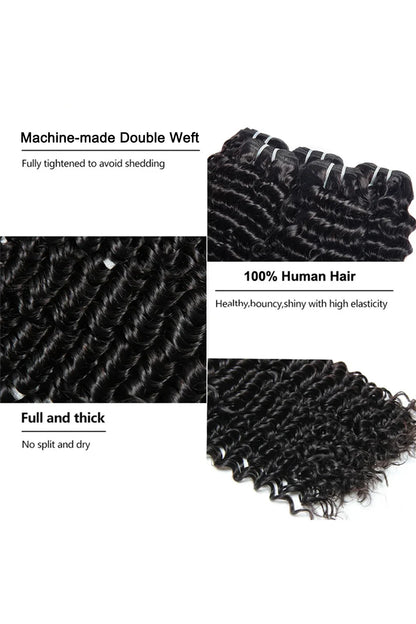 Cambodia Virgin Hair Bundles Sew in Extensions Deep Wave