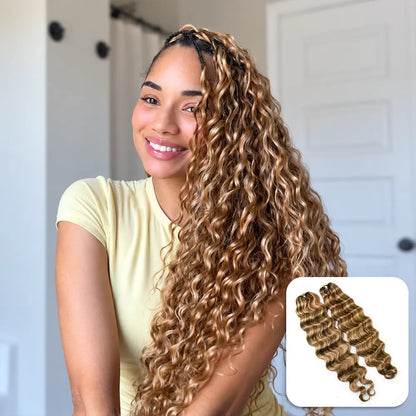 #27/30/613 Mix Color Blend Loose Deep Wave Human Crochet Hair for Miracle Knots
