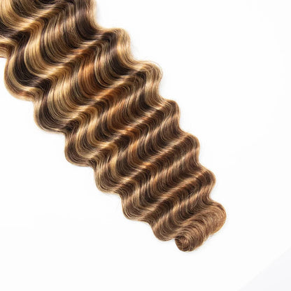 #4/#27/#30 Mix Color Blend Deep Wave Bulk Human Braiding Hair