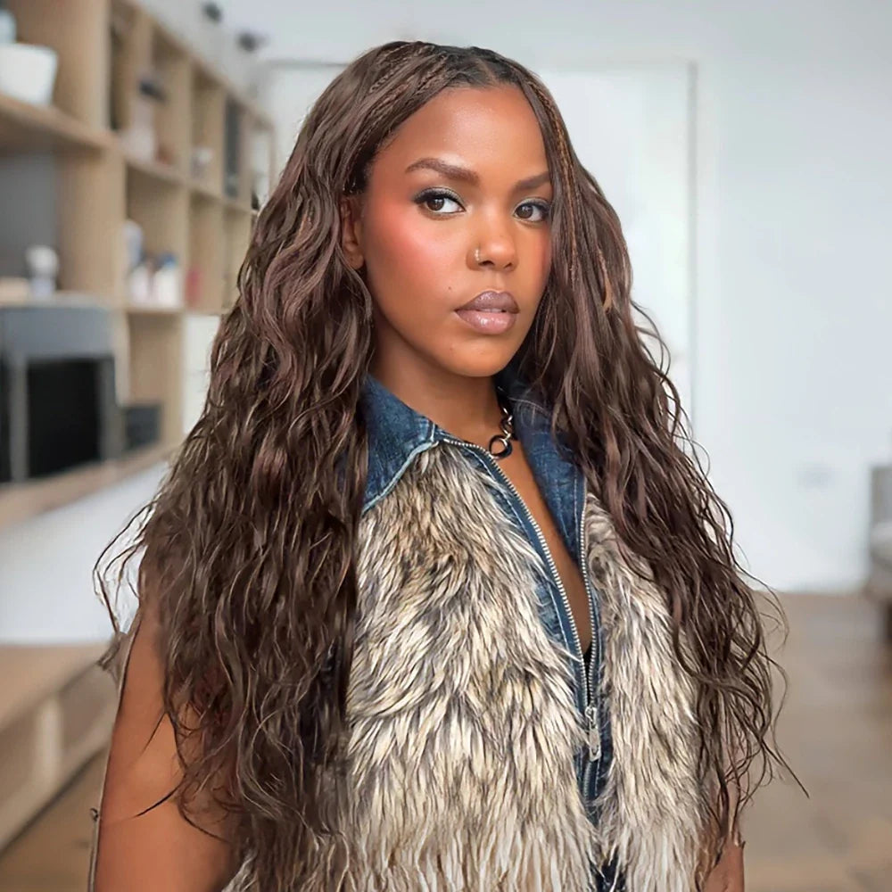 #4 Medium Brown Body Wave Human Crochet Hair