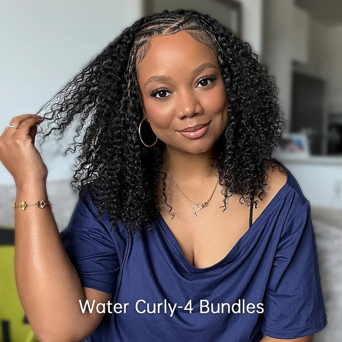Ywigs Burmese Water Curly Human Crochet Hair