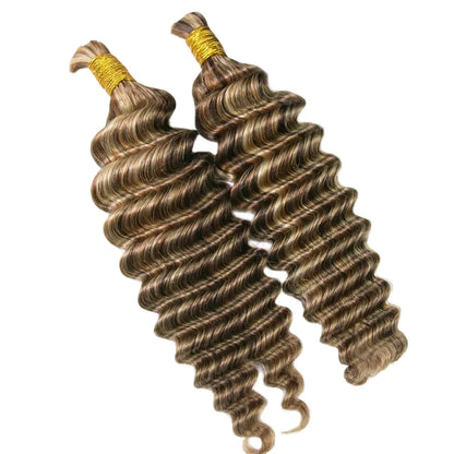 #4/27/30/613 Mix Color Blend Deep Wave Human Braiding Hair