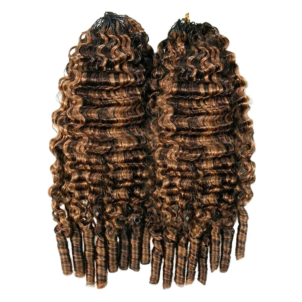 #4/#30 Mix Color Blend Water Curly Crochet Human Hair