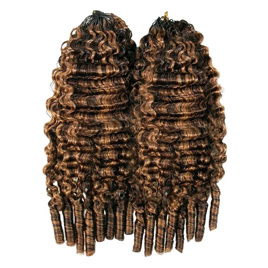 #4/#30 Mix Color Blend Water Curly Crochet Human Hair