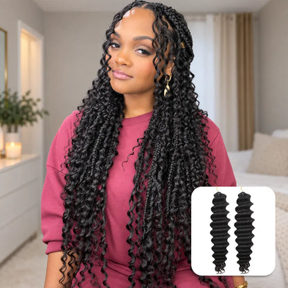 Human Crochet Hair Deep Wave for Miracle Knots