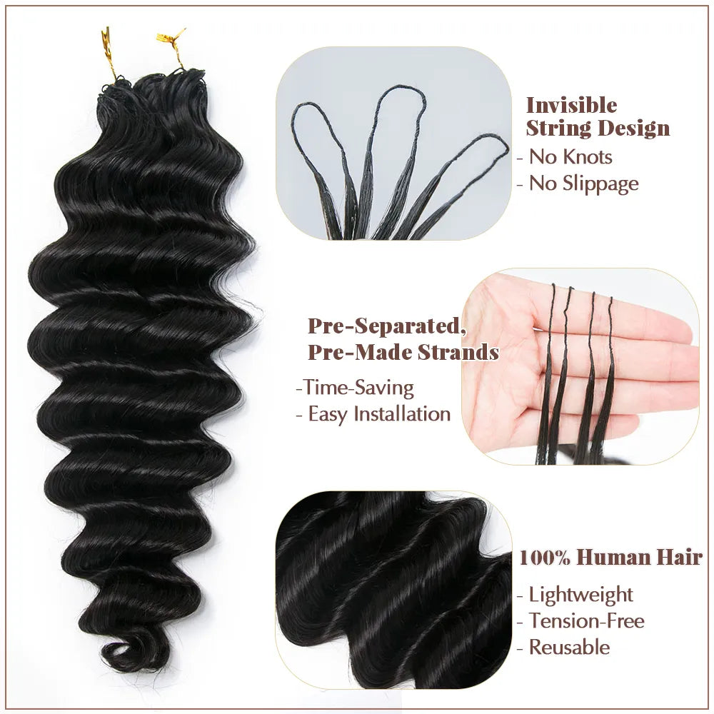 Ywigs Loose Deep Wave Human Crochet Hair for Miracle Knots