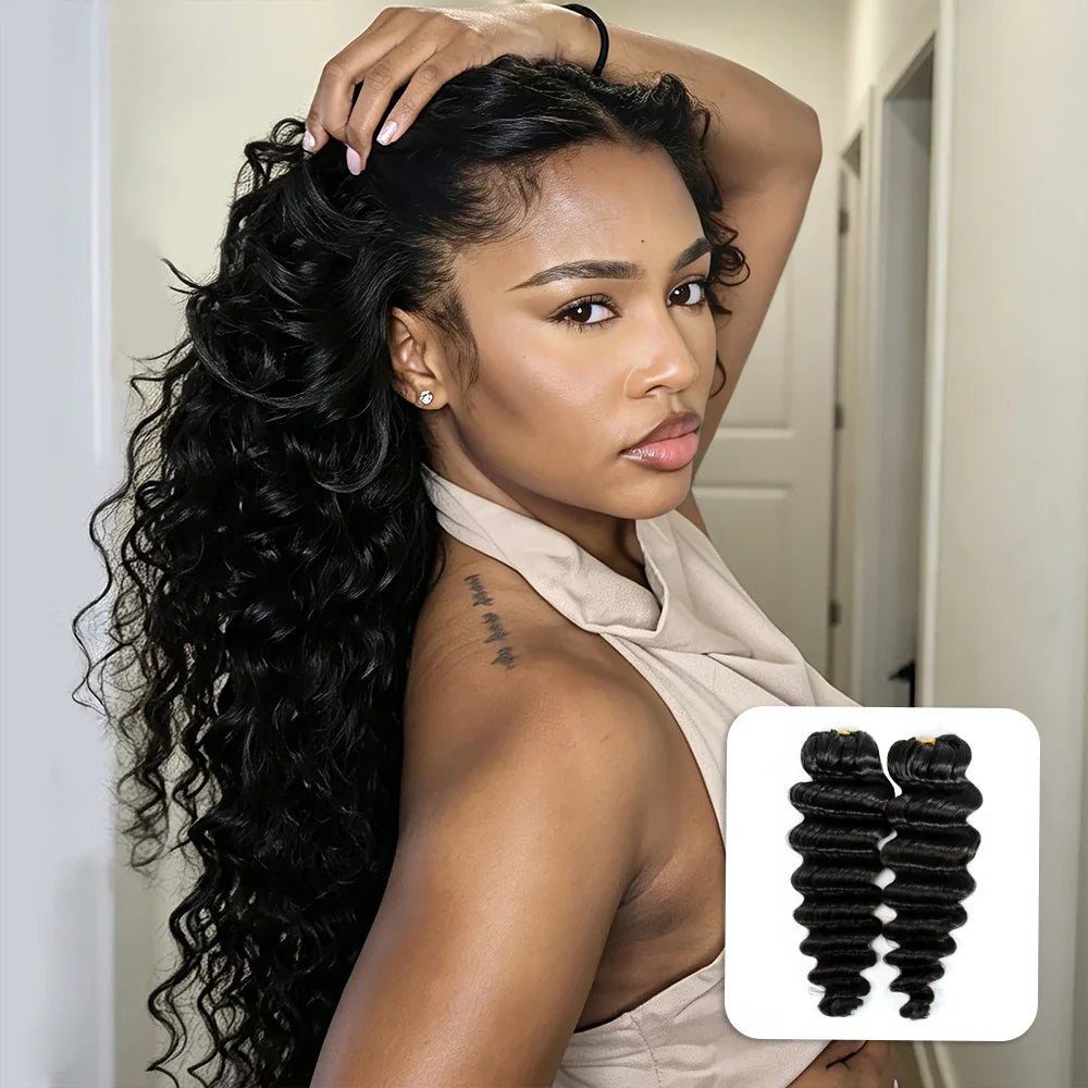 Ywigs Loose Deep Wave Human Crochet Hair for Miracle Knots
