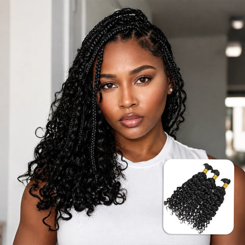 Water Wave Bulk Hair Extensions for Boho Knotless Braiding