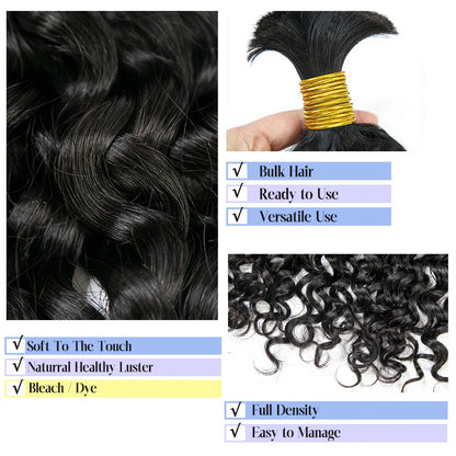 Water Wave Bulk Hair Extensions for Boho Knotless Braiding